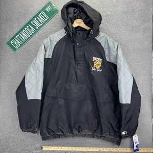 Starters Jacket Mens XXL Detroit Pistons Bad Boys Anorak Hooded Basketball VTG